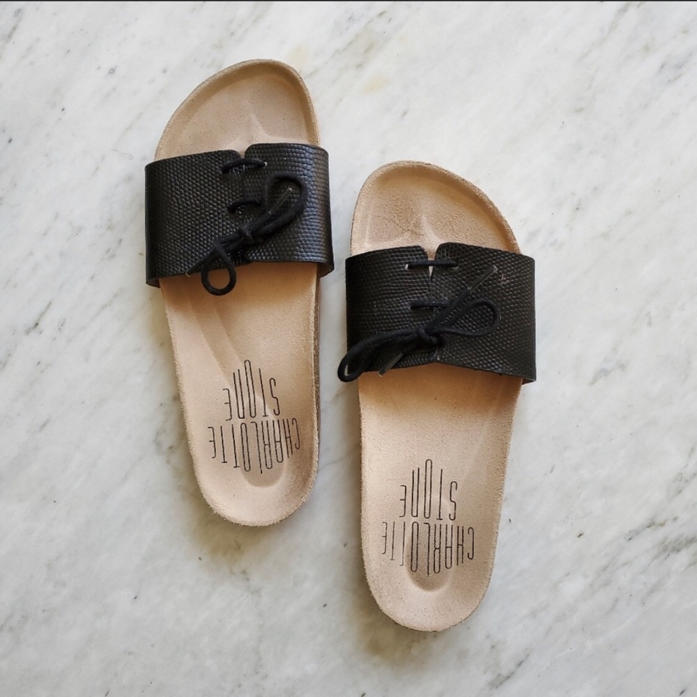 Charlotte Stone Cork Sole Sandals Slides 39